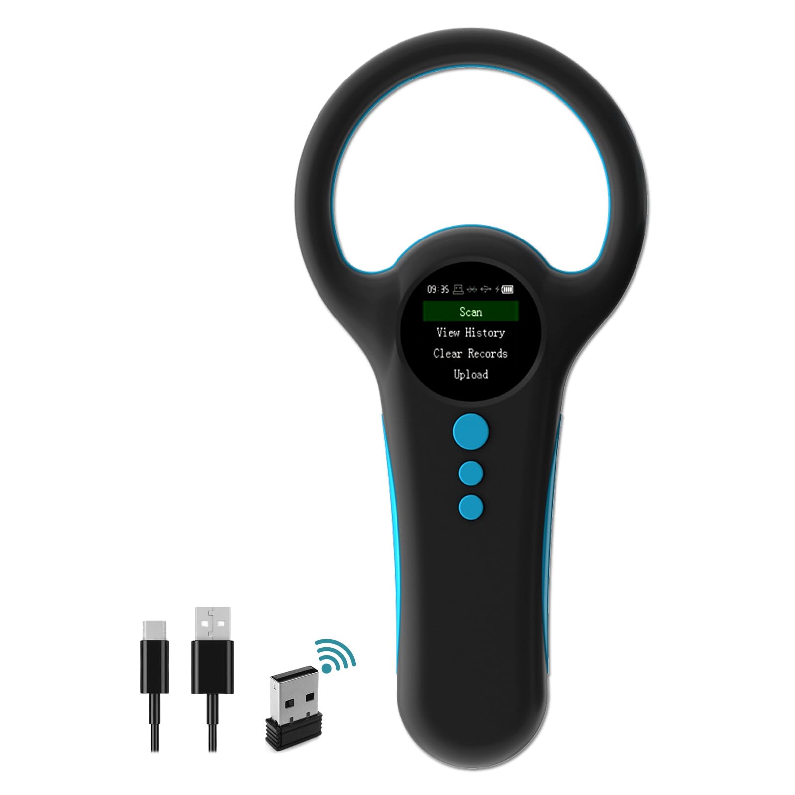 Animal Microchip Reader Scanner Portable Wireless Pet Tag Store 500 Labels TFT Large Screen Handheld Reader, Support to View History, Delete Records-image-43