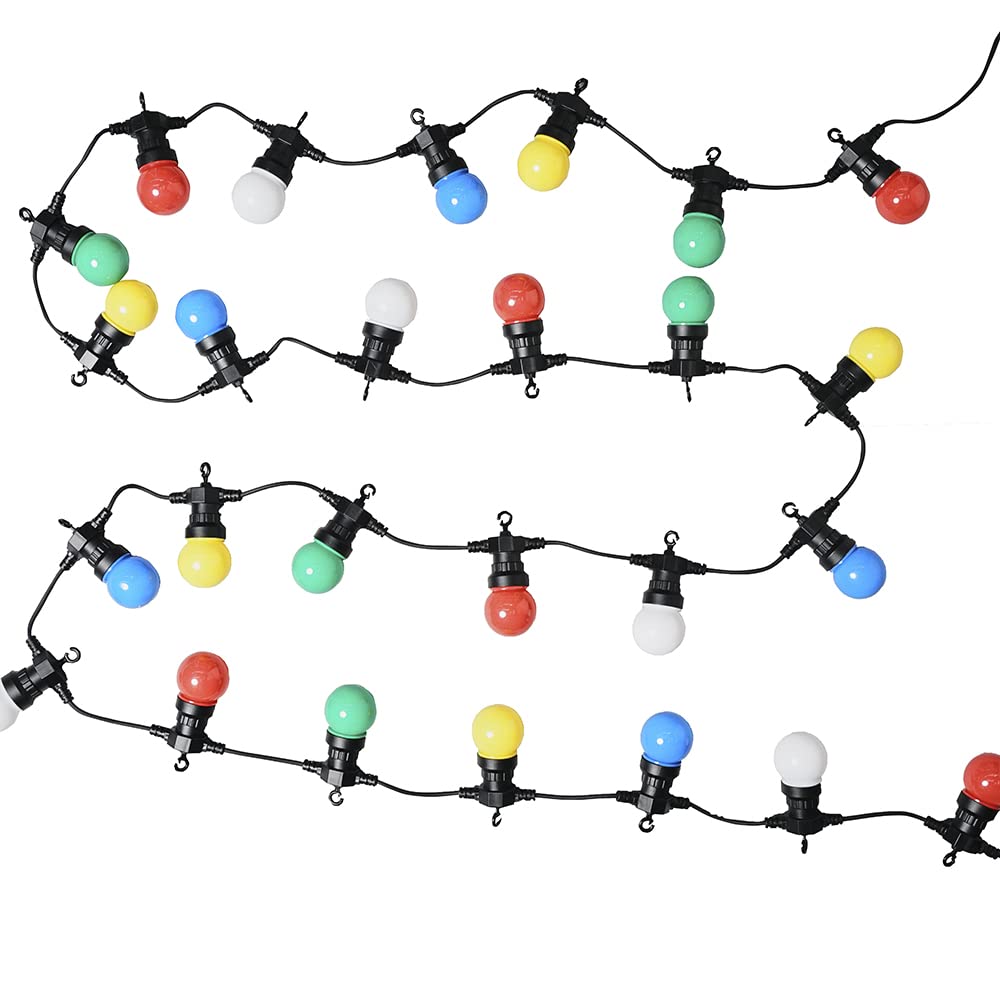 MiniSun | Set of 10 – IP44 Rated 5.7M Outdoor Garden Integrated LED Festoon Multicoloured Lights 2700K [Warm White] | Outdoor Lights & Home/Garden Improvements Essential |