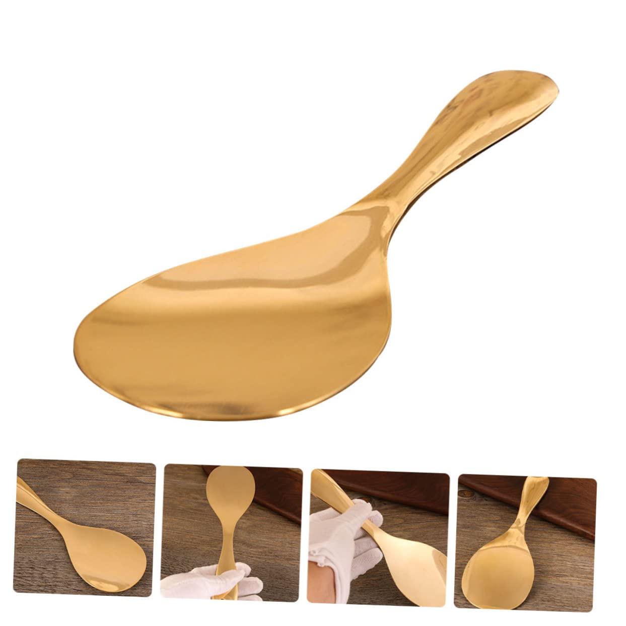 SOLUSTRE Handmade Rice Scoop Household Rice Spoon for Easy Serving Ergonomic Design Non Stick Kitchen Tool for Rice and Meals