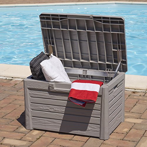 Kreher Sitztruhe, Kissenbox Florida in Hellgrau. Mit 120 Liter Nutzvolumen...