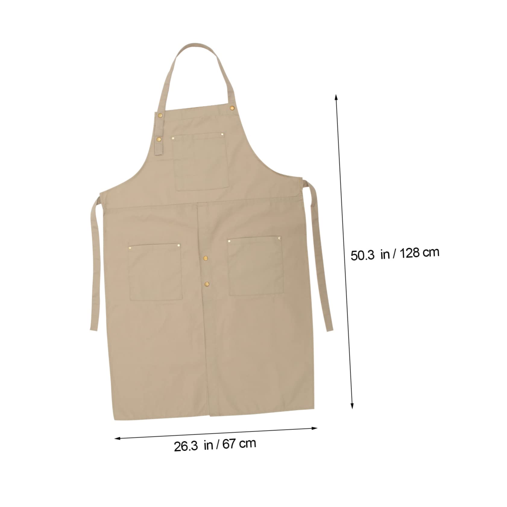 Tablier D'artiste en Toile Kaki avec Poches pour Poterie