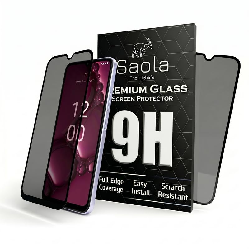 Image of Saola Ultra Privacy Tempered Glass For Nokia G42 5G (PACK OF 1) with Free Installation Kit. Full screen Coverage. Free Replacement If Received Damaged - 6.56 inch