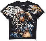 Liquid Blue Men's Indian Bear T-Shirt, Black, X-Large