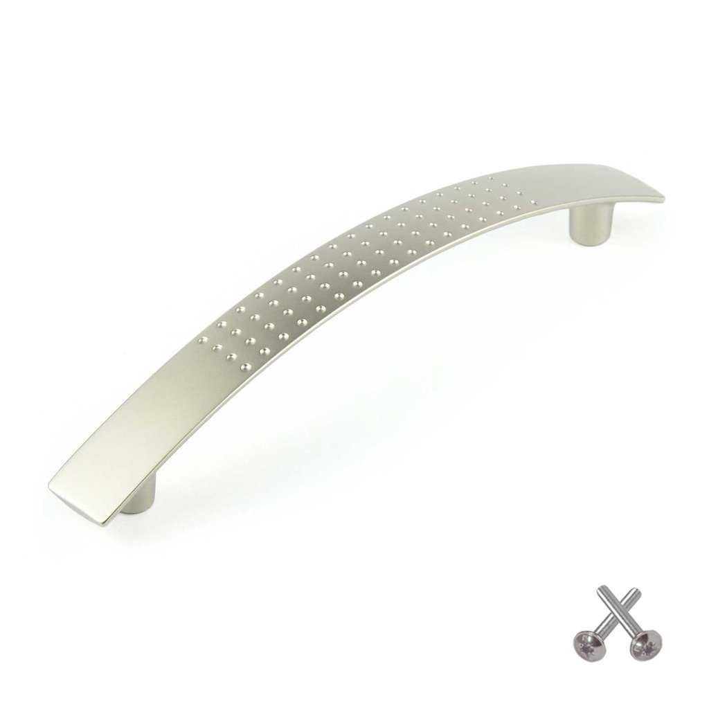 Bedrooms Plus Silver Bow Kitchen Cabinet Door Handle Cupboard Drawer Bedroom Furniture Handles Pull, Matt Nickel 96Mm