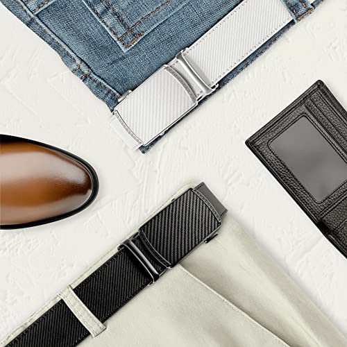 2PCS Cut-to-Size 1 3/8" Genuine Leather Belt Men Classic Dress Executive Black Gift Box3