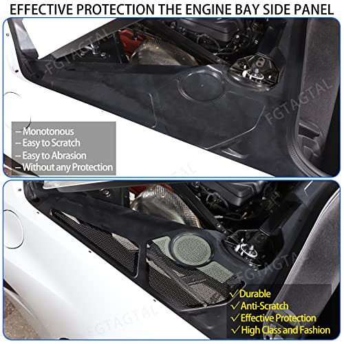 Image of Engine Bay Side Panel Cover Trim Compatible with Chevrolet Corvette C8 2020-2026, Rear Engine Covers, Engine Compartment Side Panel Decoration Accessories 5Pcs (Silver)