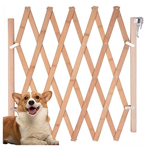 Urijk Expandable Accordian Dog Gate, Wooden Accordion Expansion Gate for Doorway Stairs, Folding Gate Safety Protection for Small Medium Pet Dog, 10” to 41” W, 16” H & 8” to 43” W, 27” H