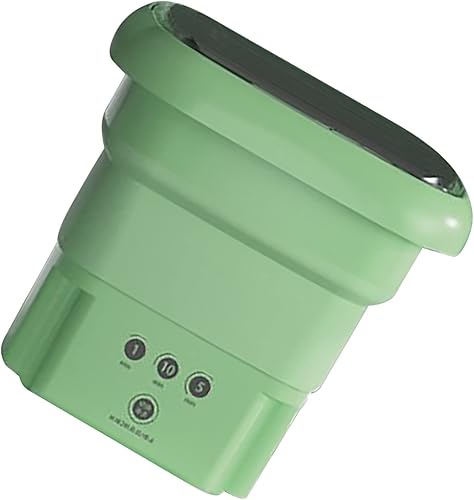 Miniatura 8 de Mini lavadora portátil con calcetines de ropa interior, cesta de secado giratorio, para viajes, máquina de lavandería compacta (verde)