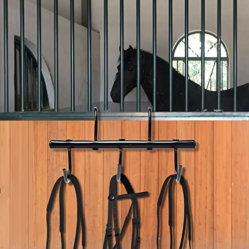 2Pcs Tack Rack With Swivel Hooks,5 Hook Portable Bridle Rack For Horse Tack Holder Stall And Fence(Black) #TOP3