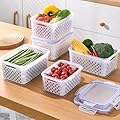 Zmxiabo 3 PCS Fruit Storage Containers for Fridge Food Berry Storage Container Set with Removable Strainer Lid Berries Container for Fridge BPA-Free Plastic Crisper for Long-Term Freshness