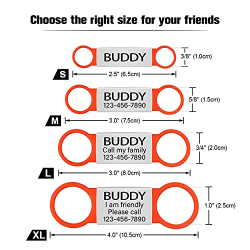TagME 2er Pack Hundemarke/Hundemarke mit Gravur für Hunde und Katzen für Kleine und Mittelgroße Hunderassen, Personalisierbar, Rot, S