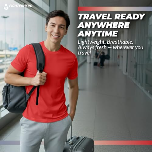 Image of Gym T Shirts for Men Workout | Sports Tshirt for Man | Running Mens T-Shirts | Polyester Men's T Shirt | Quick Dry fit Training Active Wear | Badminton Football Jersey Tshirts