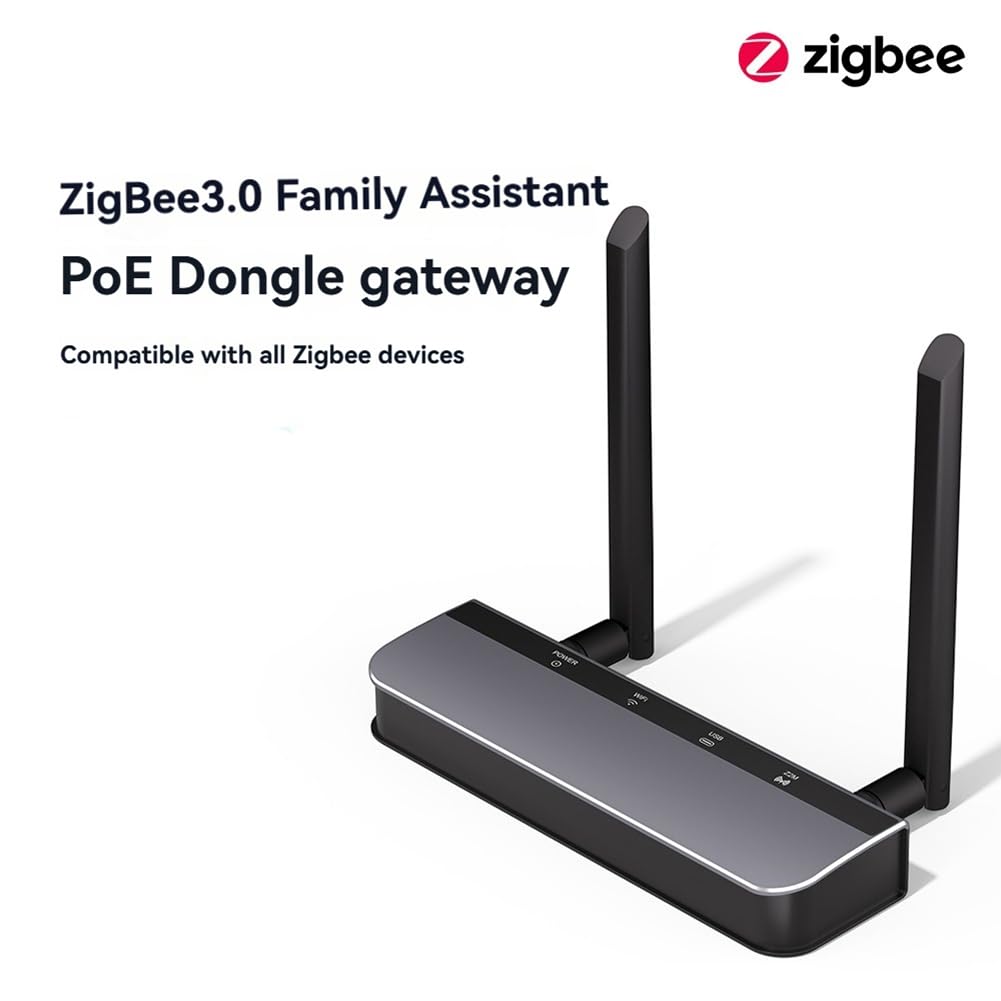 Passerelle PoE Zigbee/Thread avec Support D'Antenne Double 5dBi, Connexion Ethernet, Wi-FI et USB pour Home Assistant.