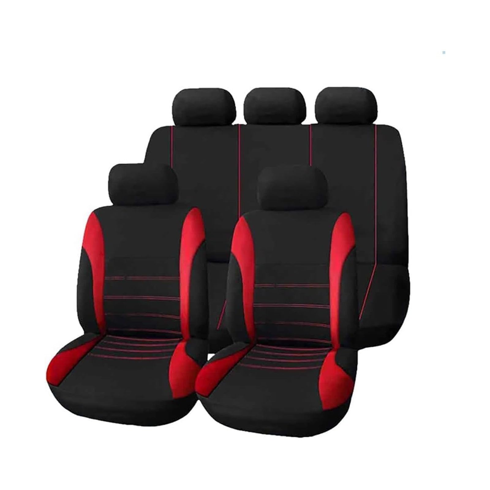 Auto Sitzbezüge Für Volvo XC40 XC 40 2018-2024, Schonbezüge Stoff Komplettset Schutz Vorne Hinten Atmungsaktiv Bequem Innenraum Schonbezüge Zubehör,B/Red