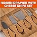 COMMERCIAL CHEF Cheese Board Premium Bamboo Kitchen Cutting Board Wood Set Charcuterie Platter Serving Tray, 4 Stainless Steel Knife and Server Set, Large