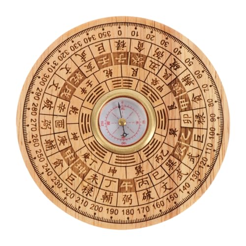 Boussole Feng Shui de décoration de maison et bureau en bois de pêcher