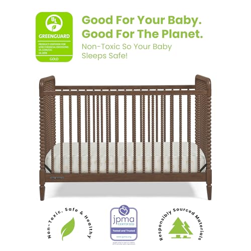 Image of Delta Children Saint 4-in-1 Convertible Crib - Greenguard Gold Certified, Teak Brown