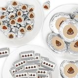 Big Dot of Happiness Party ’Til You’re Pooped - Mini Candy Bar Wrappers, Round Candy Stickers...