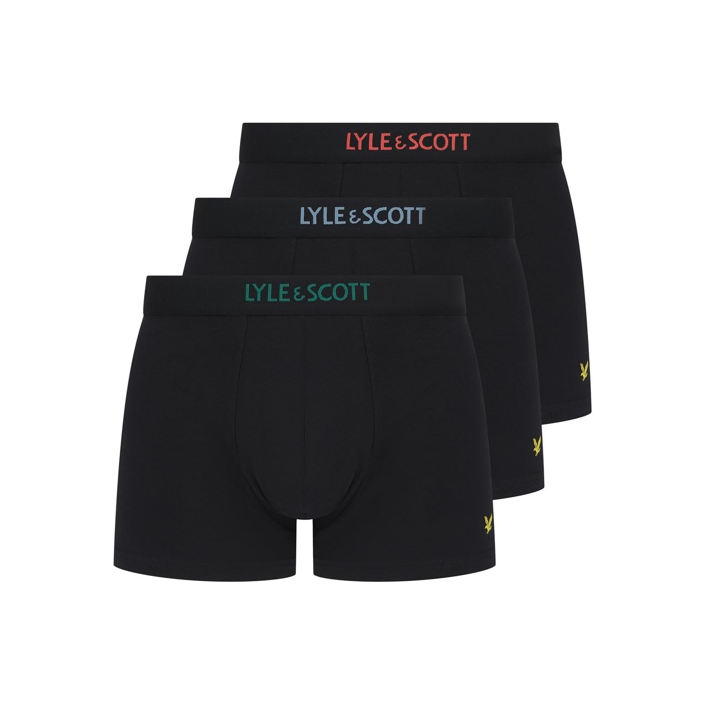 Lyle & Scott Men's Black Multi Tex Devon 3 Pack Boxers M