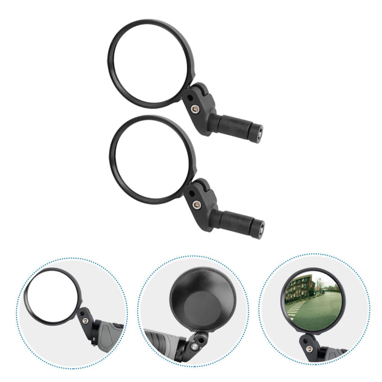 TOYANDONA 2 Ensembles Rétroviseur De Vélo Réglable De Guidon Accessoires De Vélo Lot De Compatible Avec Diamètres 2 Pièces * 2