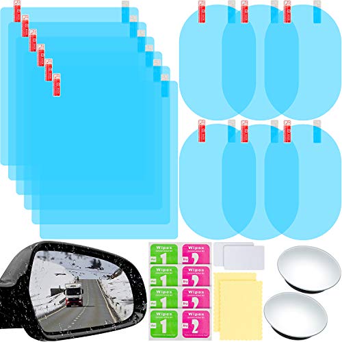 16 Pieces Car Rearview Mirror Film Anti Fog Glare Rain Waterproof Film Blind