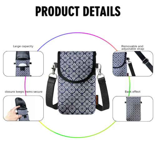 Image of Neoprene Phone Sleeve Pouch Case Bag for Men Women w /Crossbody Strap /Neck Lanyard for iPhone 17 /16 /15 /14 Pro Max, Samsung S25,Pixel 10