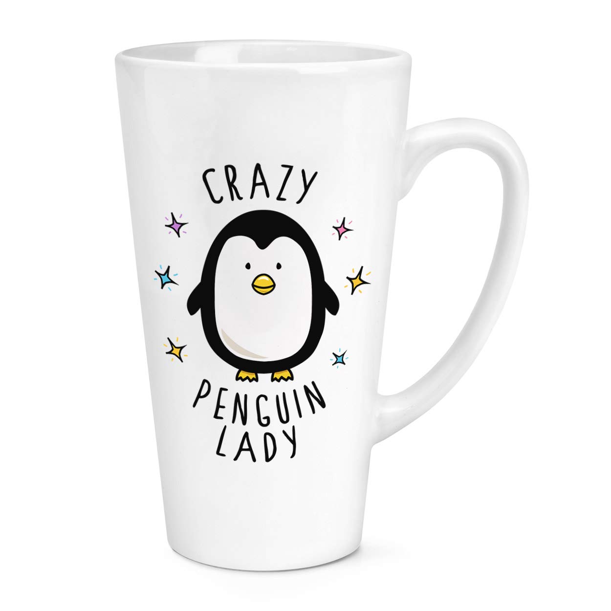 Gift Base White Crazy Penguin Lady 17Oz Large Latte Mug Cup