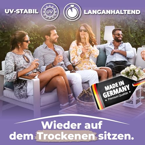 Textil Imprägnierspray Sofa & Polster-Möbel, Qindoo Fleckenschutz für Stoffe, Sitzkissen, Cord, Mikrofaser, Autositze, Geruchsneutral, wasser- & schmutzabweisend, PFC frei, Made in Germany 1,5 L