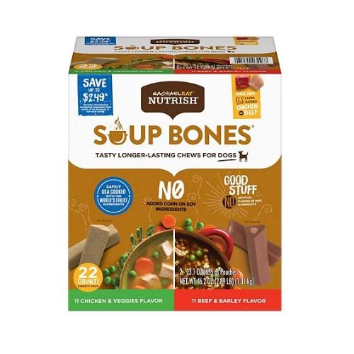 Rachael Ray Nutrish Soup Bone Dog Treat Variety Pack, Beef & Chicken