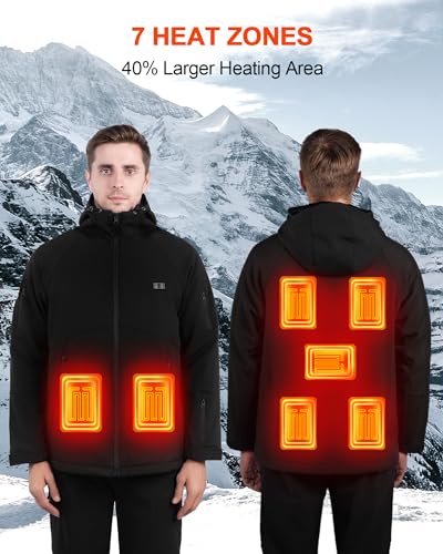 Heated Jackets for Men - 2025 Upgrade Winter Outdoor Soft Shell Electric Heating Coat with 7.4V 16000mAh BATTERY2
