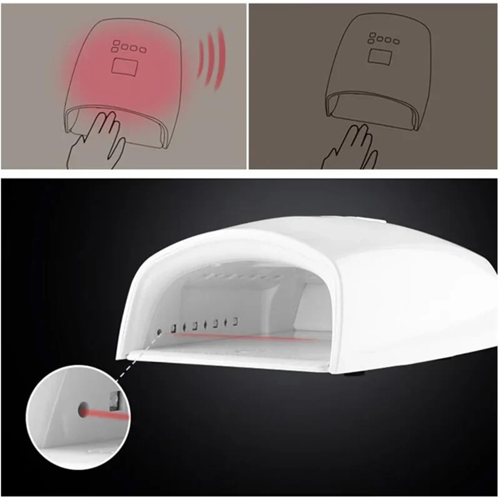 Lampa UV do paznokci, 66W Akumulatorowa lampa do paznokci Profesjonalna suszarka do lakierów żelowych Maszyna do manicure Lampa UV LED do paznokci(No handle White light)