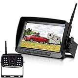 FHD Digital Wireless Rückfahrkamera: Diese LeeKooLuu Digital Wireless Backup Kamera mit 16 Infrarot-Licht und CCD-Sensor zeigt Bilder in hoher Auflösung bis zu 1080P an. Die digitale drahtlose Einheit hat Monitor und Kamera integriert. Sie müssen nur die Antennen und die Stromversorgung anschließen, die digitalen drahtlosen Signale werden automatisch übertragen. Beseitigt tote Winkel, Display für korrektes Parken und Rückwärtsfahren ohne sich auf den Seitenspiegel zu verlassen. Bildschirm kann geteilt werden.
