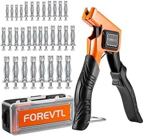 FOREVTL Dry Wall Anchors and Screws Kit - 32pcs Drywall Anchors Heavy Duty Includes 8 Different Assorted Size Anchors and Screws and Installation Plier with Organizer Box
