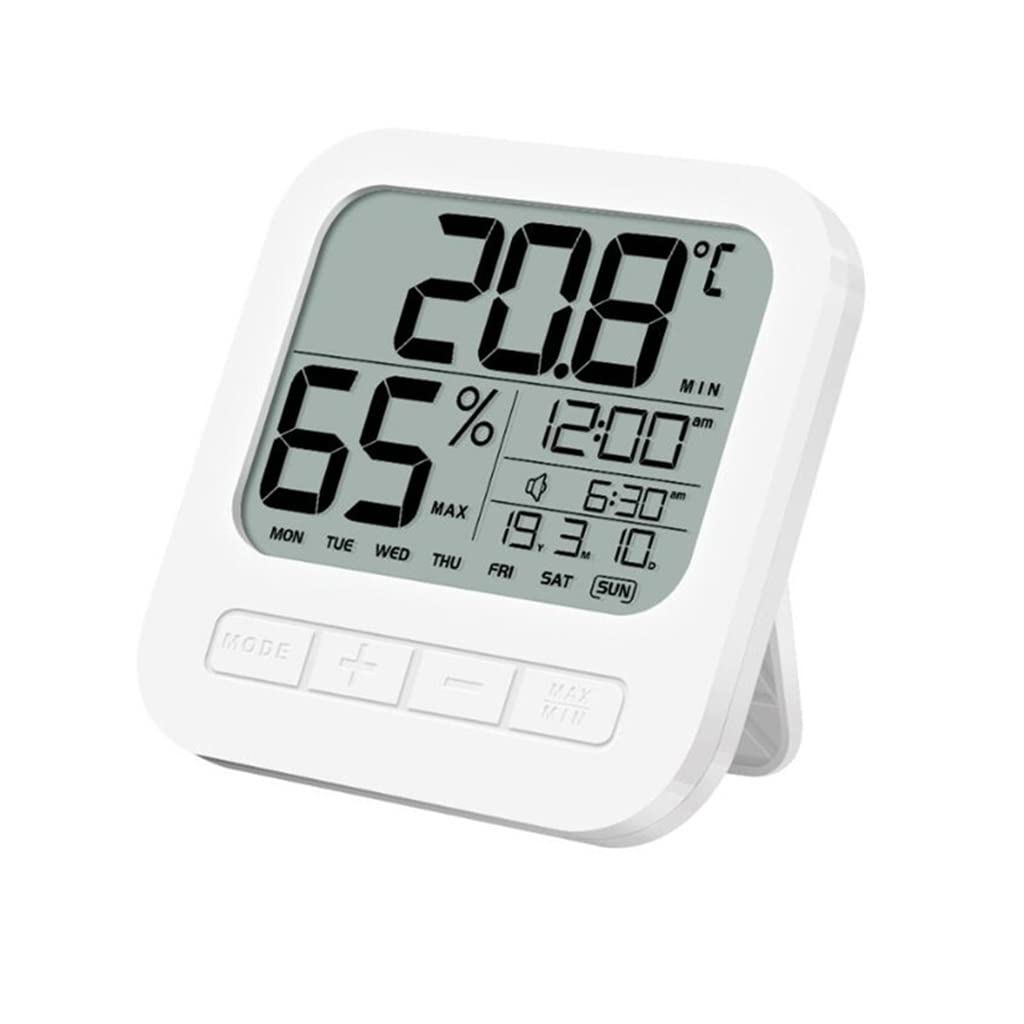 HRWLY Electronic Alarm Clock Temperature Humidity Calendar 12H/24H Table Independent Switch Snooze Wall Digital LED Clocks