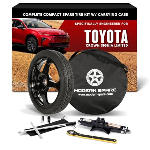 Modern Spare Complete Compact Spare Tire Kit With Carrying Case - Fits All 2024-2026 Toyota Crown Signia (Limited)