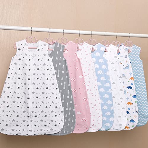 David's Kids 100% Cotton Baby Sleep Sack 6-12 Months, Soft Baby Wearable Blankets With 2-Way Zipper, 2 Pack Comfy Sleeping Bags For Infant Newborn Boys Girls Neutral, Medium Size, Rainbow & Space #TOP6