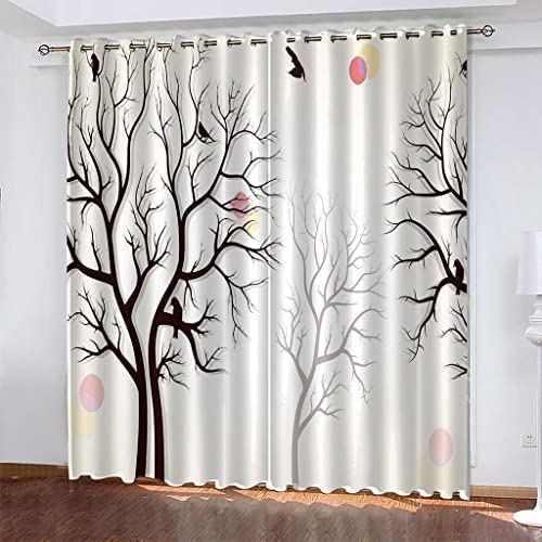 MTBDyyds Wärmeisolierende Fenstervorhänge 150x166cm - 3D Strand Druck 2er Set