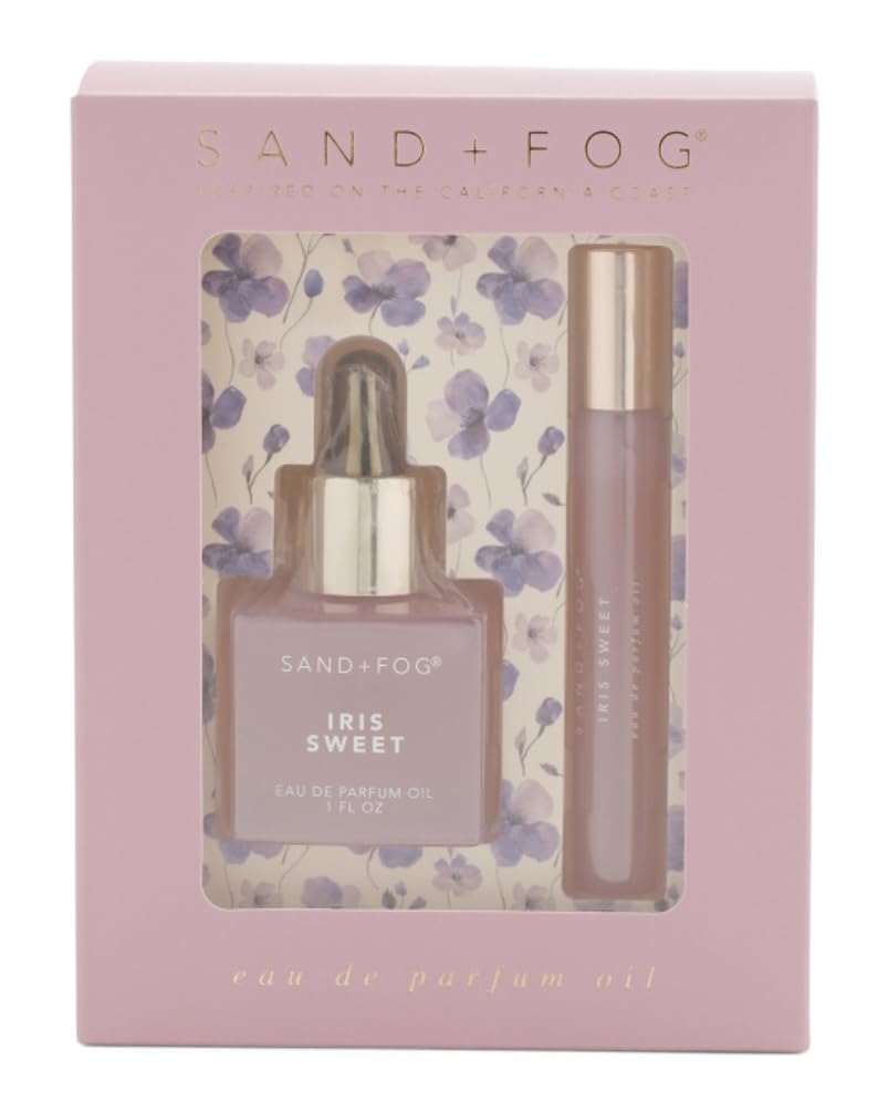 Sand + Fog Eau de Parfum Oil Gift Set with Dropper and Rollerball, Iris Sweet
