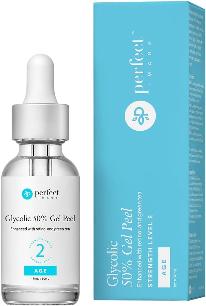 PERFECT IMAGE Glycolic Acid 50% Gel Peel - Enhanced with Retinol & Green Tea Extract (Professional Skin Peel)1 ounce