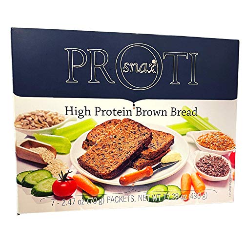 Proti-Fit - High Protein Brown Bread, 15g Protein, Low Calorie, High Fiber, Low Net Carb Diet Bread, Low Sugar, KETO Diet Friendly, Ideal Protein Compatible, 3 Individual Slices per Serving, 7 Servings (1 Pack)