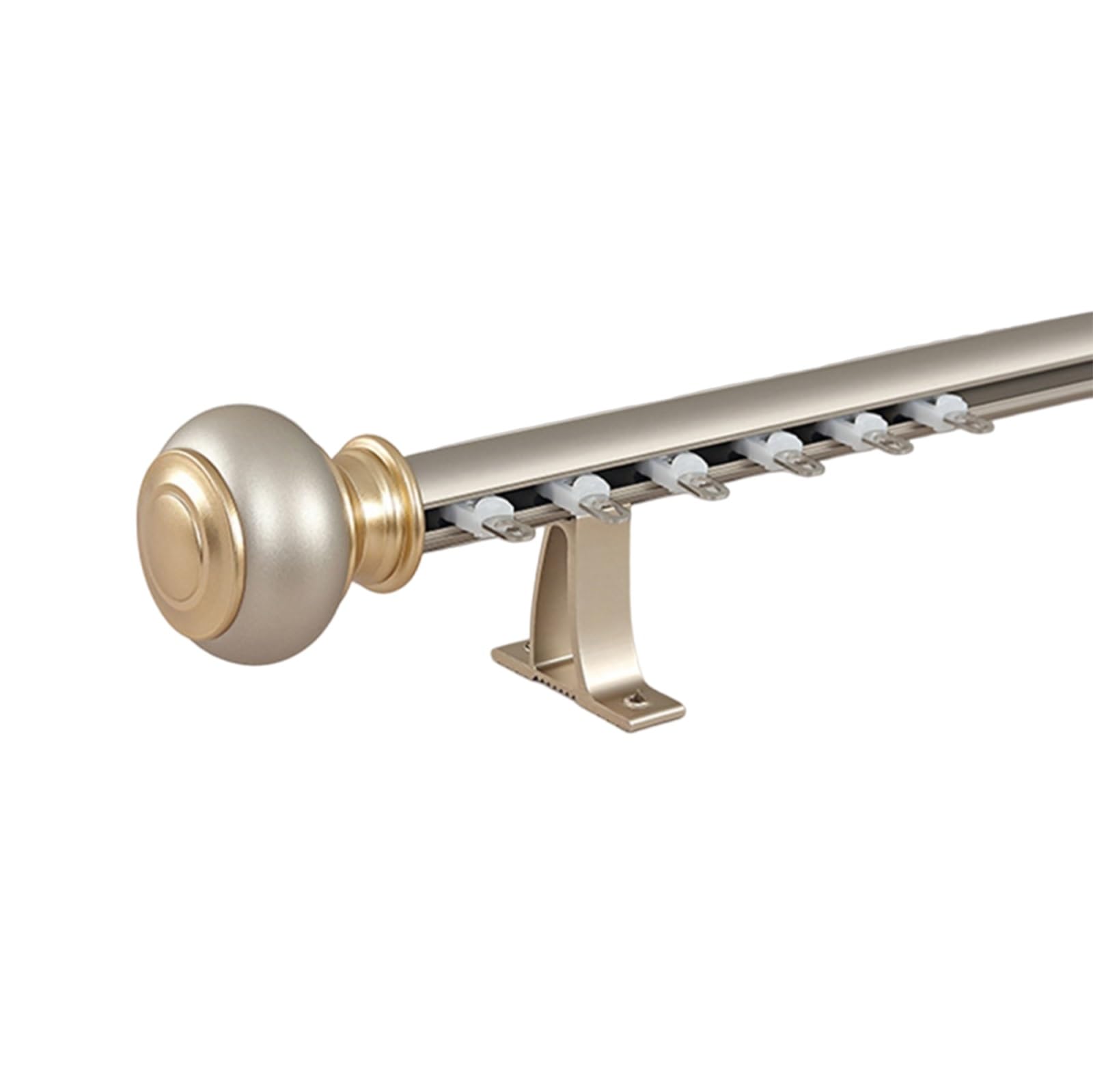 Light Luxury Curtain Track - Stylish Wall-Mounted Curtain Rod System With Silent Pulleys & Invisible End Caps Blue 120Cm/3.9Ft Ideal For Room Partitioning And Elegan,Gold-1-600cm/19.7ft(4*150cm)