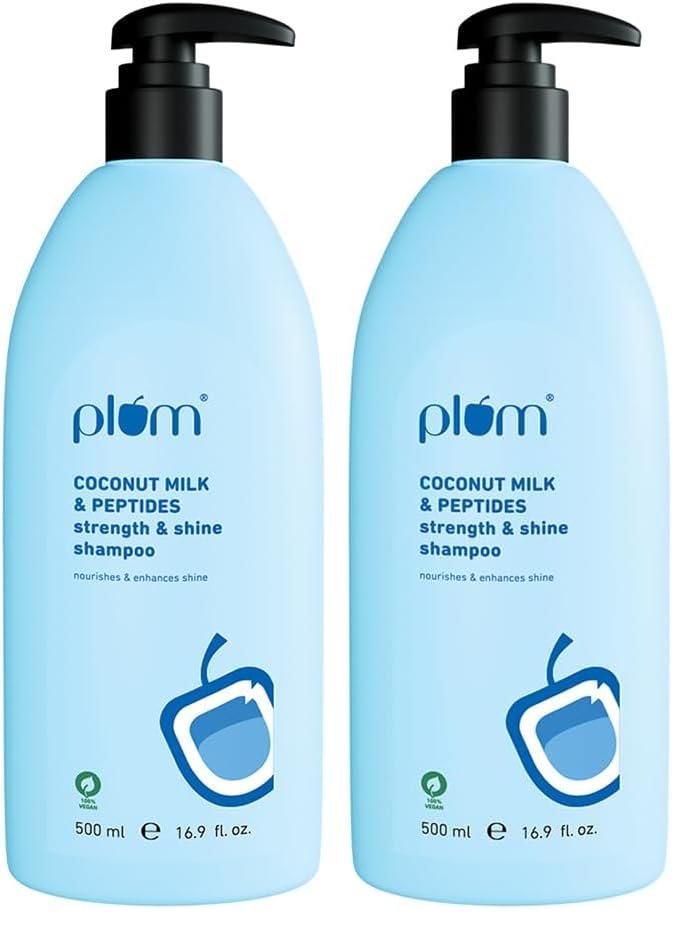 Plum Coconut Milk & Peptides Shampoo for Dry & Frizzy Hair | Provides 22X Shiny & Softer | Paraben-Free | Hair Shampoo for Women & Men | for Straight, Wavy & Rough Hair | pH Balanced | 500ml-image-38