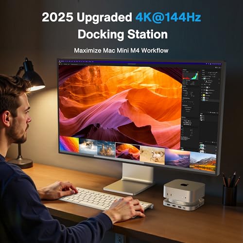 IVANKY 13-in-1 Mac mini M4 &M4 Pro (2024) Dock, Dual 4K@144Hz Extended Displays Docking Station Stand for M5, with M.2 NVMe SSD Enclosure, HDMI Hub, 10Gbps USB, SD/TF, Audio Ports*2, 20W PD Adapter*1 by IVANKY - Image 5