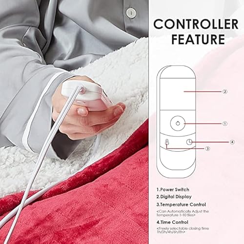image for BOMOVA Heated Electric Blanket King Size, Heating Blanket with Dual Co