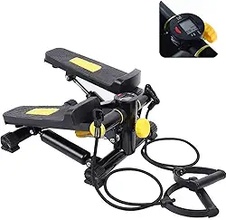 Mini Stepper com Alças Estabilizadoras, Monitor LCD e Regulagem de Carga – Simulador de Subida de Escadas para Pernas e Glúteos – Portátil e Silencioso