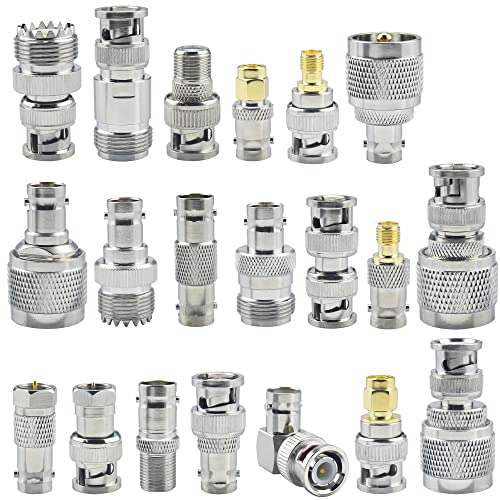 Image of 20pcs BNC Connector Kits BNC to SMA /BNC to BNC /BNC to UHF /BNC to N /BNC to F RF Coax BNC Adapter Male to Female Cable Converter