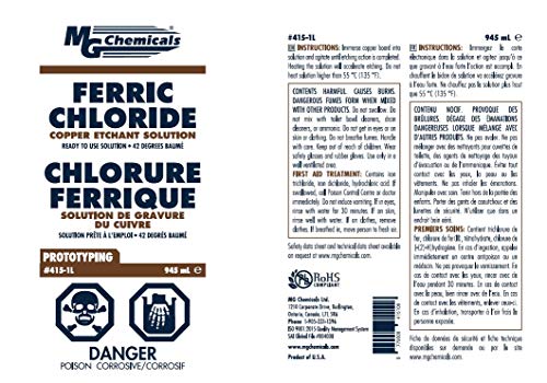 image for MG Chemicals 415-1L Ferric Chloride, 1 Quart, Dark Brown