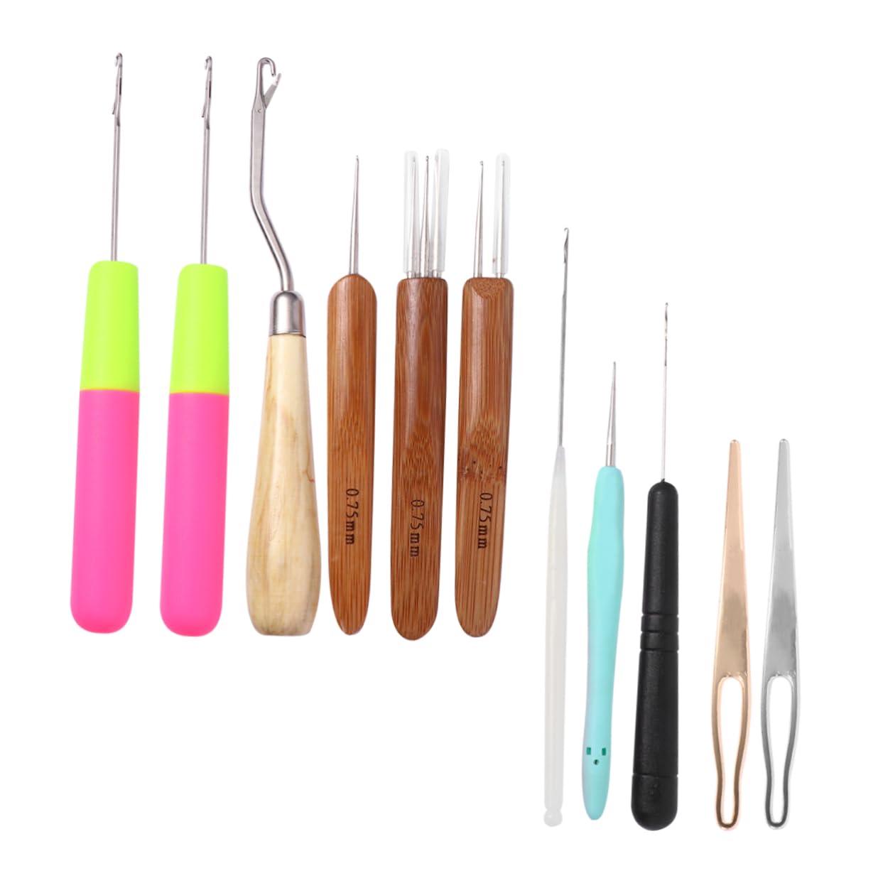 NUOBESTY 22piezas Agujas De Ganchillo Para Dreadlocks Kit Profesional Para Estilos De Cabello Herramientas De Estilismo Para