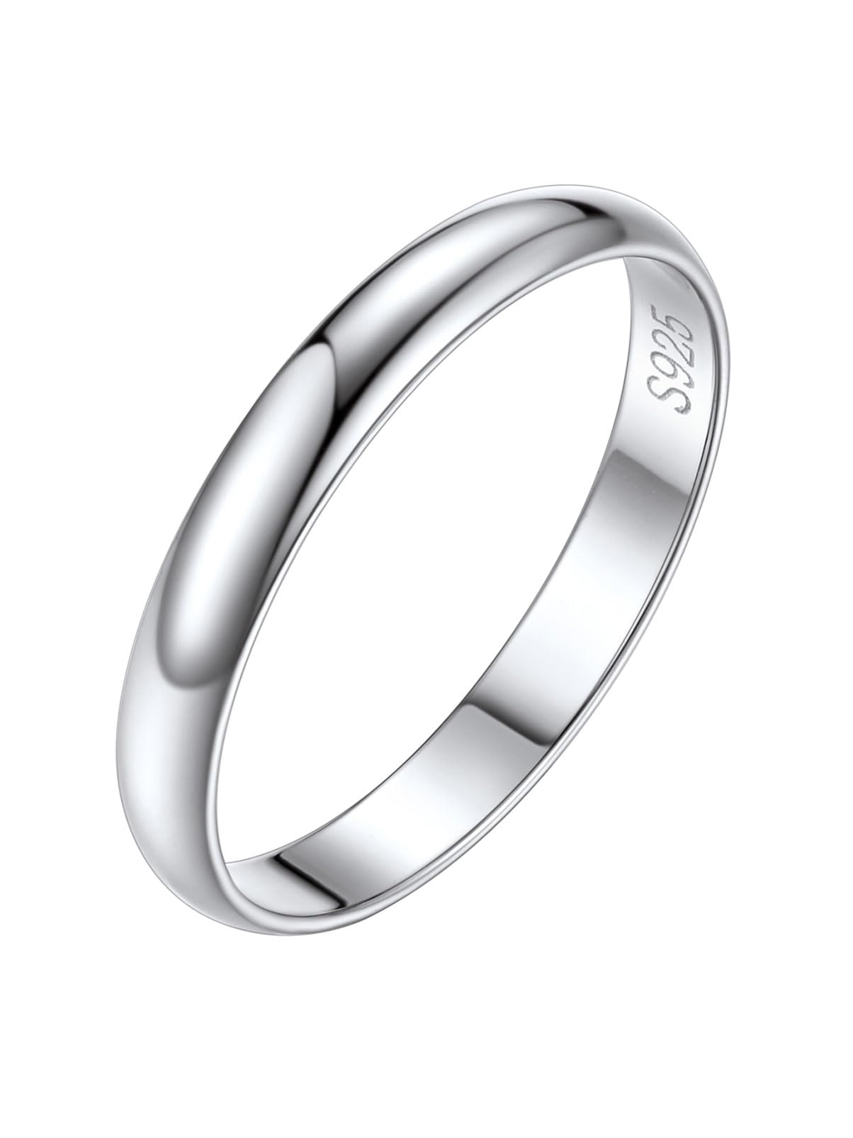 Silvora Anillo Plata 925 Mujer Banda Fina Lisa 2/3/5mm Apilable Dedo | Material Plata de Primera Ley Regalo Compromiso Alianza Pareja Joyería Simple Minimalista