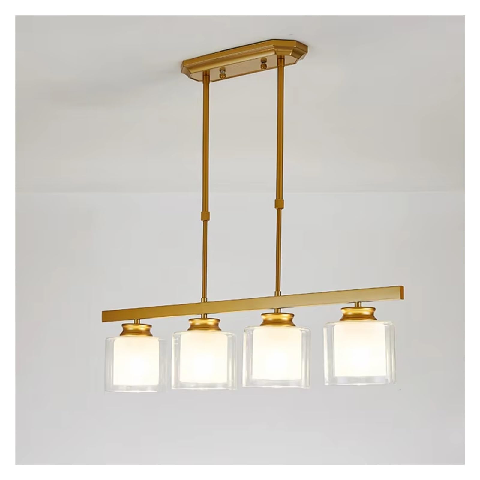 Lampa Wisząca W Stylu Vintage Do Jadalni, Kuchni, Domu, Domu Wiejskiego, Dekoracji Wnętrz, Nowoczesnego, Długiego Stołu, Żyrandola Z Kutego Żelaza, Oświetlenia Wewn,Cool White-Gold - 4 heads